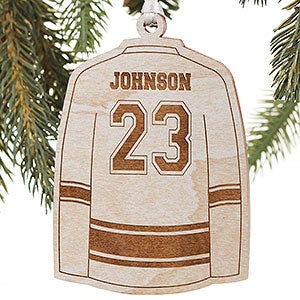 Baseball Jersey Personalized Whitewash Wood Ornament