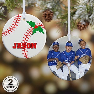 2 Sided Baseball Personalized Photo Ornament