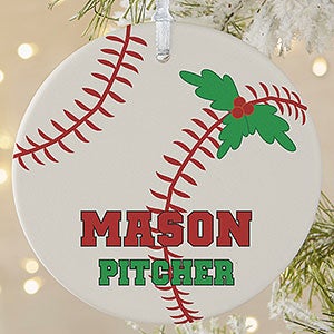 Baseball Personazlied Christmas Ornament