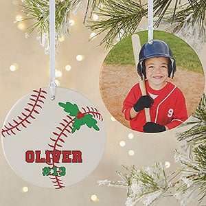 Baseball Photo Christmas Ornament