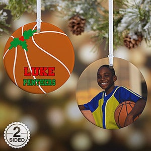 2 Sided Basketball Personalized Photo Ornament