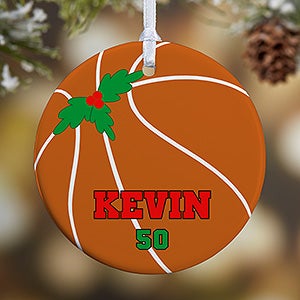 1 Sided Basketball Personalized Ornament