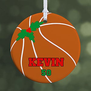 Personalized Basketball Christmas Ornament - One Sided