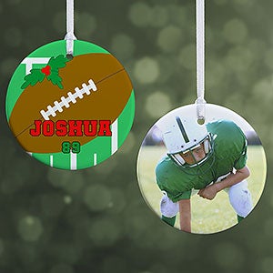 Football Personalized Photo Christmas Ornament