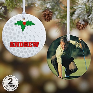 2 Sided Golf Personalized Photo Ornament