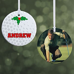 Personalized Golf Photo Christmas Ornament