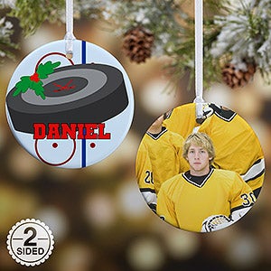 2 Sided Hockey Personalized Photo Ornament