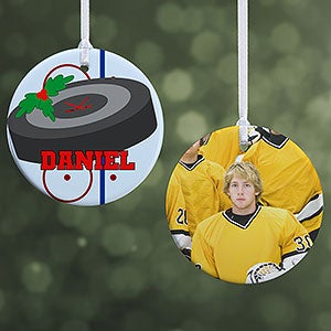 Personalized Photo Christmas Ornament - Hockey