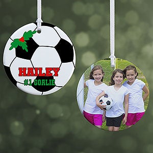 Personalized Photo Christmas Ornament - Soccer