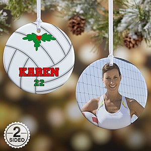 2 Sided Volleyball Personalized Photo Ornament