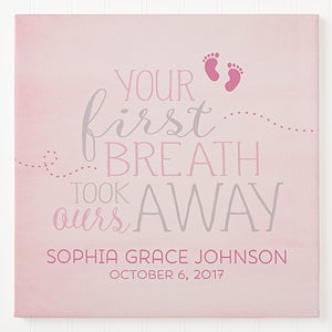 You Took Our Breath Away Personalized Canvas Print -  8 x 8