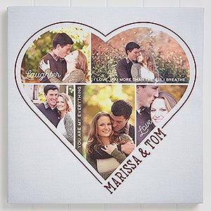 The Heart Of A Couple 8 x 8 Personalized Photo Canvas Print