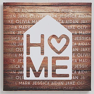 Home Is Love 12 x 12 Personalized Canvas Print