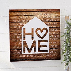 Personalized Canvas Print 12x12 - Home Is Love