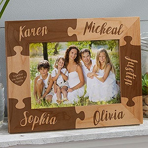 Personalized Family Puzzle Wood Picture Frame - 5x7