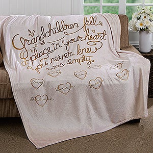 Grandchildren Fill Our Hearts Personalized 60x80 Fleece Blanket