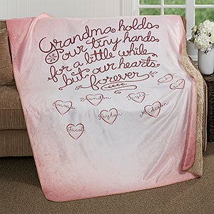 Grandchildren Fill Our Hearts 50x60 Sherpa Blanket