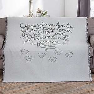 Grandchildren Fill Our Hearts 56x60 Woven Throw Blanket