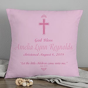 Custom Baby Baptism Keepsake Pillow - 18