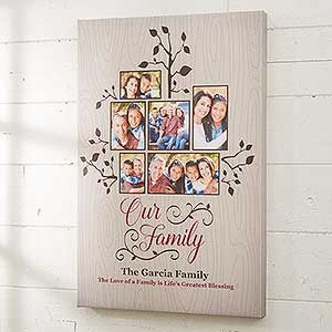 Photo Family Tree Personalized Canvas Print- 20 x 30