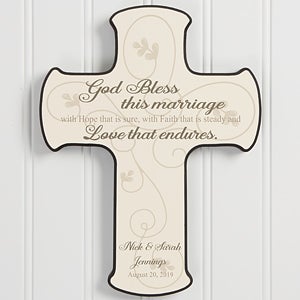 Personalized Wall Cross - Wedding Blessing