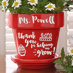 Seeds of Knowledge Personalized Flower Pot- Red