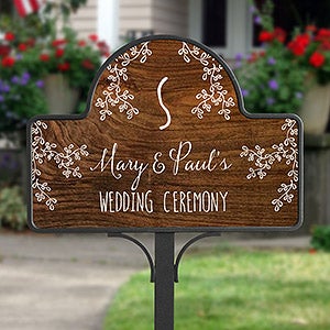 Our Rustic Wedding Personalized - Garden Stake With Magnet