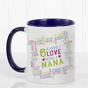 Ladies Personalized Coffee Mugs - Reasons Why - Blue