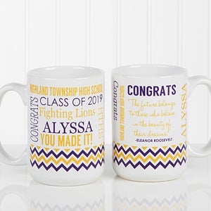 Personalized Graduation Coffee Mug - School Memories - Large Mug