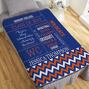 School Memories 56x60 Graduation Woven Blanket