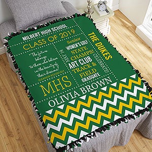 School Memories 50x60 Graduation DIY Tie Blanket