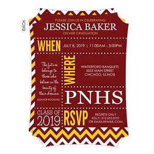 Personalized Graduation Invitations - School Memories - Set of 5