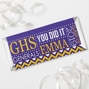 Personalized Graduation Candy Bar Wrappers - School Memories - Set of 12