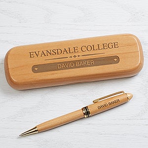 Personalized Collegiate Alderwood Pen Set