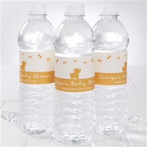 Personalized Baby Shower Water Bottle Labels - Zoo Animals - 24 Labels