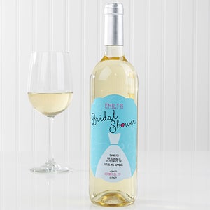 Personalized Bridal Shower Wine Bottle Labels - The Dress