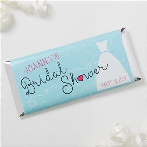 Personalized Bridal Shower Candy Bar Wrappers - The Dress - Set Of 12