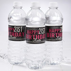 Personalized Birthday Party Water Bottle Labels - Vintage - 24 labels