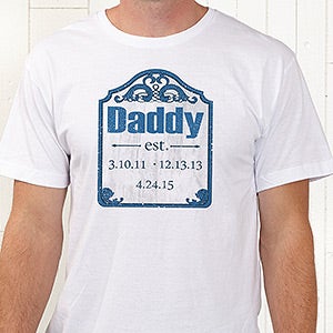 Personalized Apparel For Dads - Date Established - Adult T-Shirt - Adult Small - Black