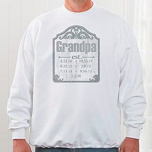 Personalized Apparel For Dads - Date Established - Adult Sweatshirt - Adult XX-Large - White