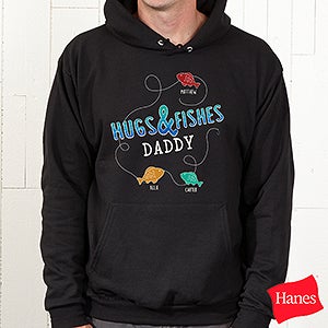 Hugs & Fishes Personalized Black Hooded Sweatshirt