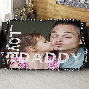 Loving Him Personalized 50x60 Tie Photo Blanket