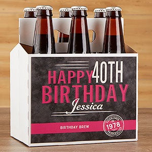 Personalized Birthday Beer Bottle Carrier - Vintage Age