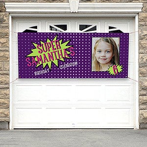 Super Hero Birthday Personalized Photo Banner