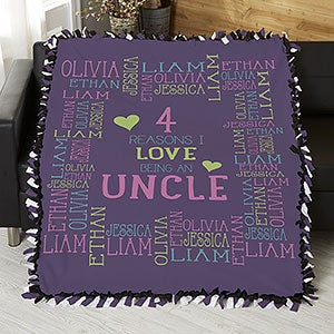 Uncle's Reasons Why Personalized Tie Blanket - 50x60