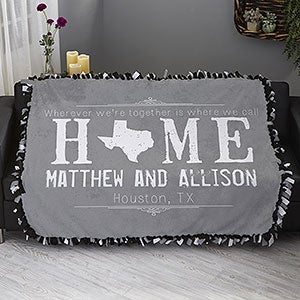 State Of Love Personalized 50x60 Tie Blanket