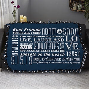 Our Life Together 50x60 DIY Tie Couple Blanket