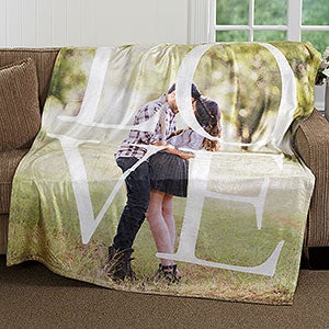 Fleece Photo Blanket 60x80 LOVE Design