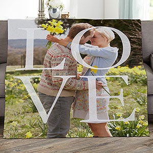 LOVE Personalized 50x60 Sweatshirt Photo Blanket