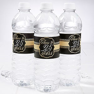 Personalized Water Bottle Labels - Wedding Anniversary - 16900